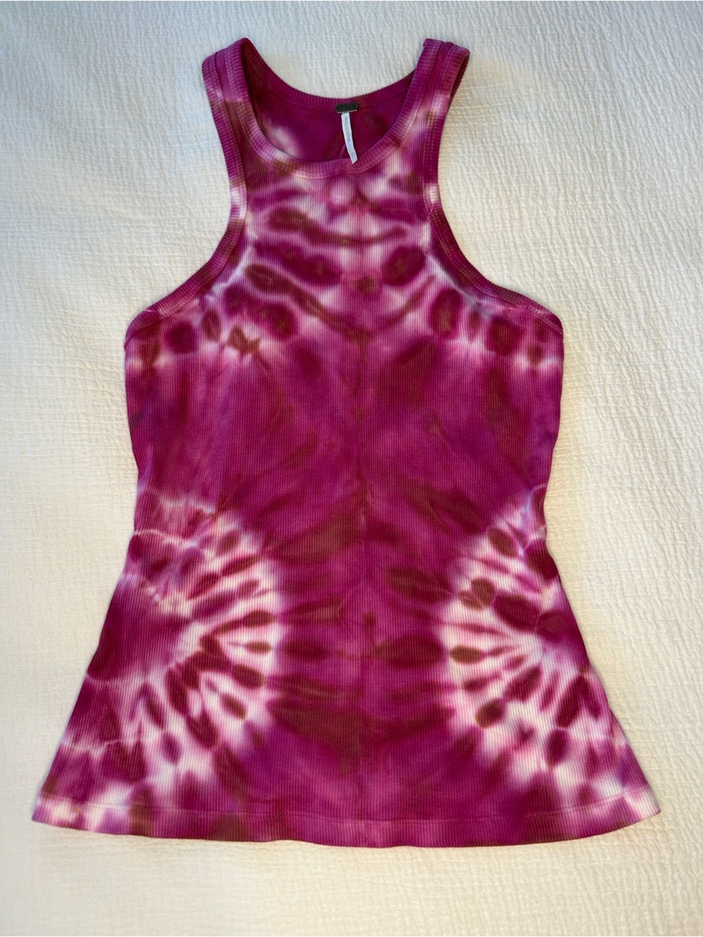 Racerback Tie-Dye Tank Top - Magenta Pink